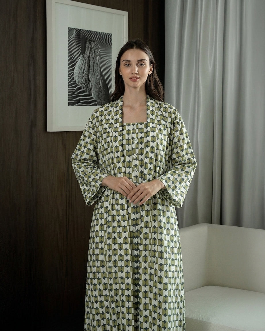 Olive Polka Robe