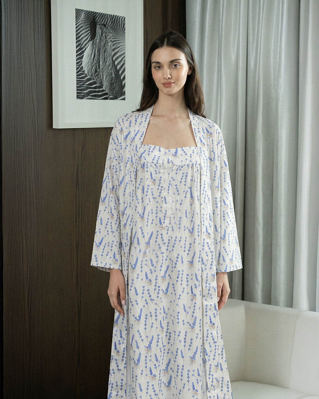 Blue Lavender Fields Robe